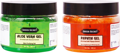 

SHEER SECRET PAPAYA GEL 300ML and ALOE VERA GEL 300ML(Set of 2)