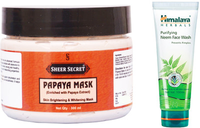 

Sheer Secret Papaya Mask 300ml and Neem Face Wash 100ml(Set of 2)