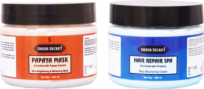 

SHEER SECRET PAPAYA MASK 300ML and HAIR REPAIR SPA 300ML(Set of 2)