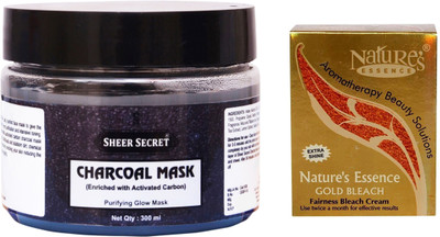 

Sheer Secret Charcoal Mask 300ml and Nature's Gold Bleach 43g(Set of 2)