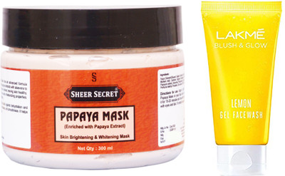 

Sheer Secret Papaya Mask 300ml and Blush & Glow Lemon Gel Face Wash 100ml(Set of 2)