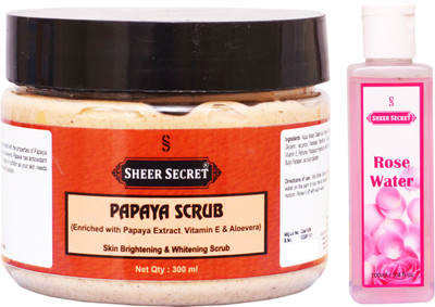 

SHEER SECRET PAPAYA SCRUB 300ML and ROSE WATER 100ML(Set of 2)