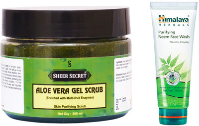 

Sheer Secret Aloe Vera Scrub 300ml and Neem Face Wash 100ml(Set of 2)