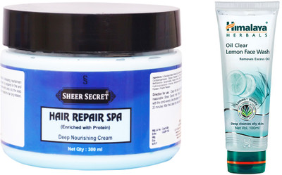 

Sheer Secret Hair Repair Spa 300ml and Oil Clear Lemon Face Wash 100ml(Set of 2)