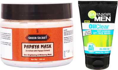 

Sheer Secret Papaya Mask 300ml and Oil Clear Face Wash 100ml(Set of 2)
