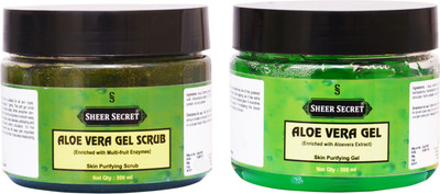 

SHEER SECRET ALOE VERA GEL SCRUB 300ML and ALOE VERA GEL 300ML(Set of 2)