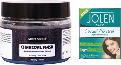 

Sheer Secret Charcoal Mask 300ml and Jolen Creme Bleach 35g(Set of 2)