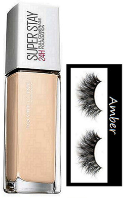 

Amber Eyelashes,maybelline new york super stay foundation(Set of 2)