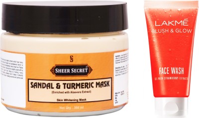 

Sheer Secret Sandal & Turmeric Mask 300ml and Blush & Glow Strawberry Gel Face Wash 100ml(Set of 2)