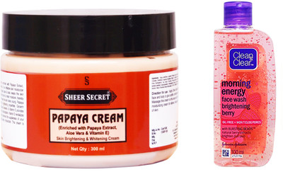 

Sheer Secret Papaya Cream 300ml and Morning Energy Berry Face Wash 100ml(Set of 2)
