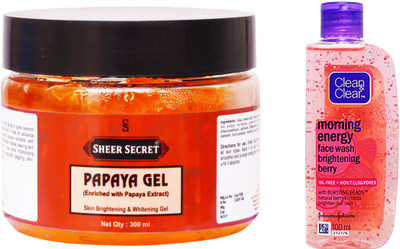 

Sheer Secret Papaya Gel 300ml and Morning Energy Berry Face Wash 100ml(Set of 2)