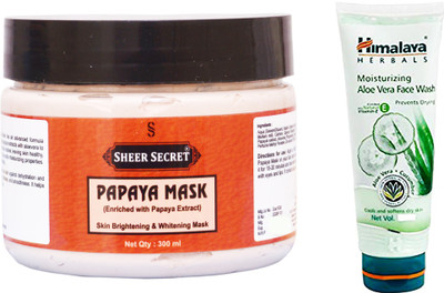 

Sheer Secret Papaya Mask 300ml and Aloe Vera Face Wash 100ml(Set of 2)