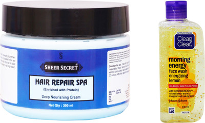 

Sheer Secret Hair Repair Spa 300ml and Morning Energy Lemon Face Wash 100ml(Set of 2)