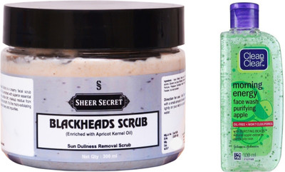 

Sheer Secret Blackheads Scrub 300ml and Morning Energy Apple Face Wash 100ml(Set of 2)