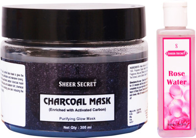 

SHEER SECRET CHARCOAL MASK 300ML and ROSE WATER 100ML(Set of 2)