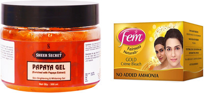 

Sheer Secret Papaya Gel 300ml and Fem Gold Bleach 40g(Set of 2)