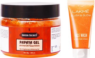 

Sheer Secret Papaya Gel 300ml and Blush & Glow Peach Gel Face Wash 100ml(Set of 2)