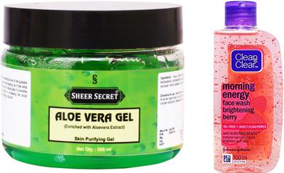 

Sheer Secret Aloe Vera Gel 300ml and Morning Energy Berry Face Wash 100ml(Set of 2)