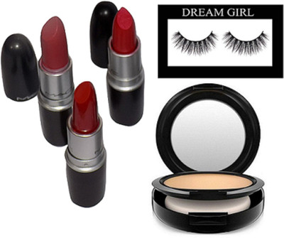 

Dream Girl Eyelashes, Compact, Long Lasting Lipstick (Pack of 3)(Set of 5)