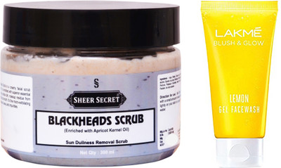 

Sheer Secret Blackheads Scrub 300ml and Blush & Glow Lemon Gel Face Wash 100ml(Set of 2)