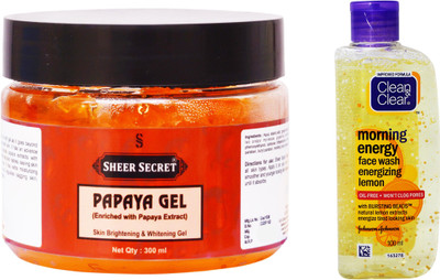 

Sheer Secret Papaya Gel 300ml and Morning Energy Lemon Face Wash 100ml(Set of 2)
