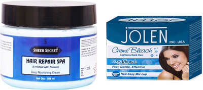 

Sheer Secret Hair Repair Spa 300ml and Jolen Oxy Bleach 35g(Set of 2)