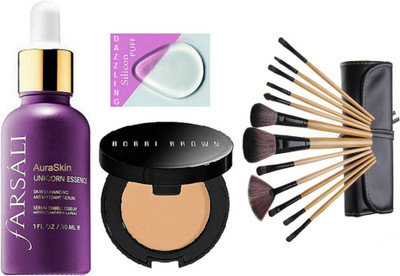 

DAZZLING Silicon Puff & Farsali Serum & Bobbi Brown Compact & Bobbi Brown Makeup Brush Set of 12(Set of 15)