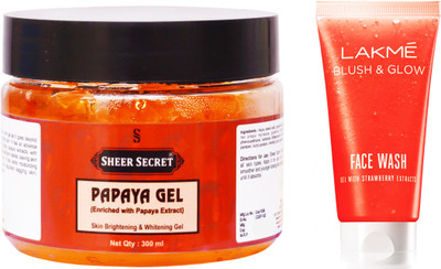 

Sheer Secret Papaya Gel 300ml and Blush & Glow Strawberry Gel Face Wash 100ml(Set of 2)