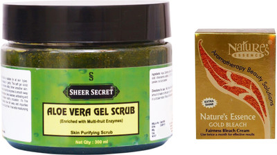 

Sheer Secret Aloe Vera Scrub 300ml and Nature's Gold Bleach 43g(Set of 2)