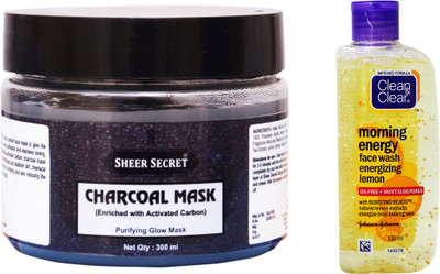 

Sheer Secret Charcoal Mask 300ml and Morning Energy Lemon Face Wash 100ml(Set of 2)