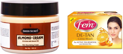 

Sheer Secret Almond Cream 300ml and Fem De-Tan Bleach 30g(Set of 2)