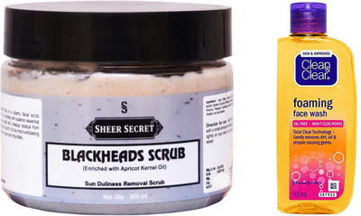 

Sheer Secret Blackheads Scrub 300ml and Foaming Face Wash 100ml(Set of 2)