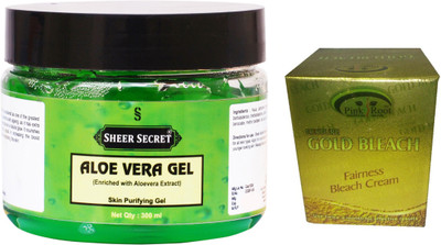 

Sheer Secret Aloe Vera Gel 300ml and Pink Root Gold Bleach 50g(Set of 2)