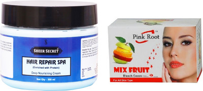 

Sheer Secret Hair Repair Spa 300ml and Pink Root Mix Fruit Bleach 50g(Set of 2)
