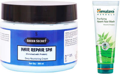 

Sheer Secret Hair Repair Spa 300ml and Neem Face Wash 100ml(Set of 2)