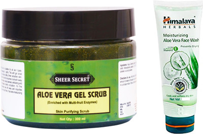 

Sheer Secret Aloe Vera Scrub 300ml and Aloe Vera Face Wash 100ml(Set of 2)