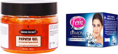 

Sheer Secret Papaya Gel 300ml and Fem Diamond Bleach 30g(Set of 2)