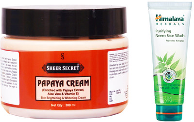 

Sheer Secret Papaya Cream 300ml and Neem Face Wash 100ml(Set of 2)