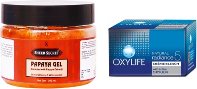 

Sheer Secret Papaya Gel 300ml and Oxylife Bleach 27g(Set of 2)