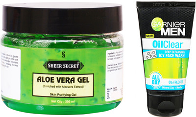 

Sheer Secret Aloe Vera Gel 300ml and Men Oil Clear Face Wash 100ml(Set of 2)