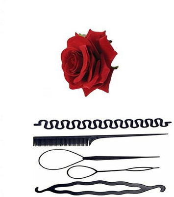 

S R Enterprises hair styling rose clips,snake and diy kit tools [pack of 6pcs](Set of 6)
