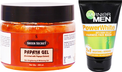 

Sheer Secret Papaya Gel 300ml and Power White Face Wash 100ml(Set of 2)