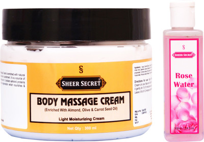 

SHEER SECRET BODY MASSAGE CREAM 300ML and ROSE WATER 100ML(Set of 2)