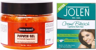 

Sheer Secret Papaya Gel 300ml and Jolen Creme Bleach 35g(Set of 2)