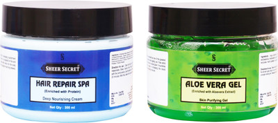 

SHEER SECRET HAIR REPAIR SPA 300ML and ALOE VERA GEL 300ML(Set of 2)