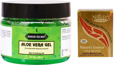 

Sheer Secret Aloe Vera Gel 300ml and Nature's Gold Bleach 43g(Set of 2)