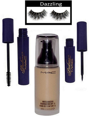 

Dazzling Eyelashes, Mac Matchmaster Foundation, Padma Eyeliner & Mascara(Set of 4)