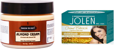 

Sheer Secret Almond Cream 300ml and Jolen Gold Bleach 35g(Set of 2)