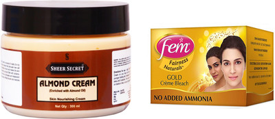 

Sheer Secret Almond Cream 300ml and Fem Gold Bleach 40g(Set of 2)