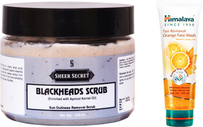 

Sheer Secret Blackheads Scrub 300ml and Tan Removal Orange Face Wash 100ml(Set of 2)